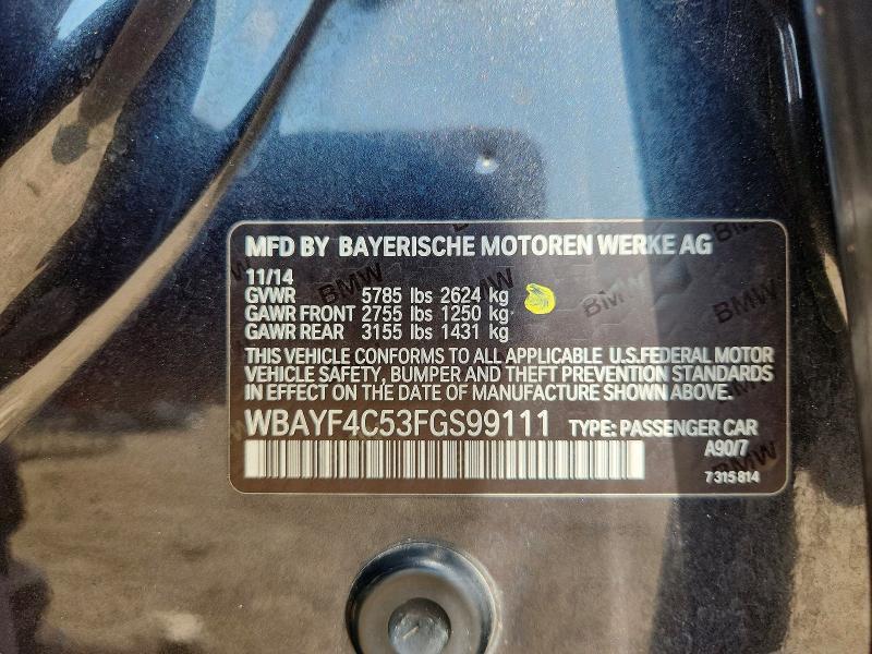 Aukcja sprzedaży 2015 Bmw 740, vin: WBAYF4C53FGS99111, numer aukcji: 62613746