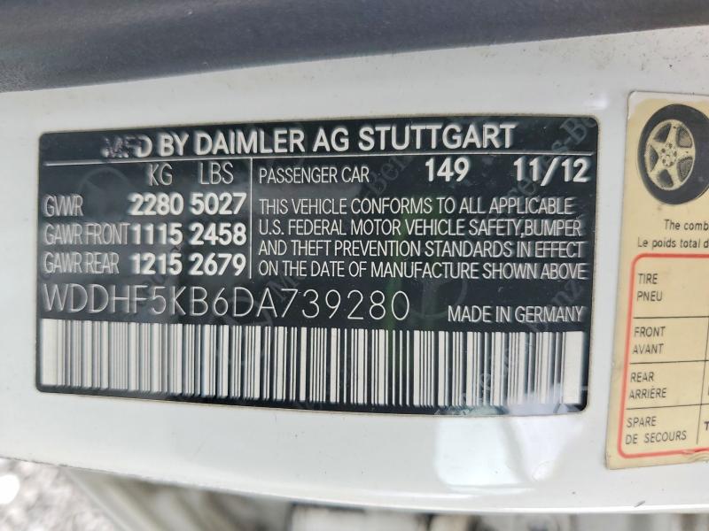Продажа на аукционе авто 2013 Mercedes-benz E, vin: WDDHF5KB6DA739280, номер лота: 61247366