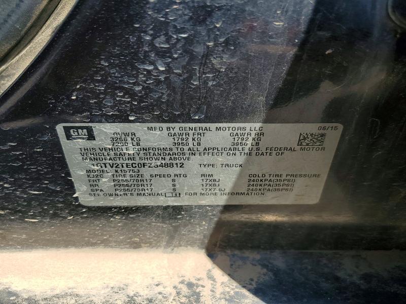 2015 Gmc Sierra მანქანა იყიდება აუქციონზე, vin: 1GTV2TEC0FZ348812, აუქციონის ნომერი: 62091296
