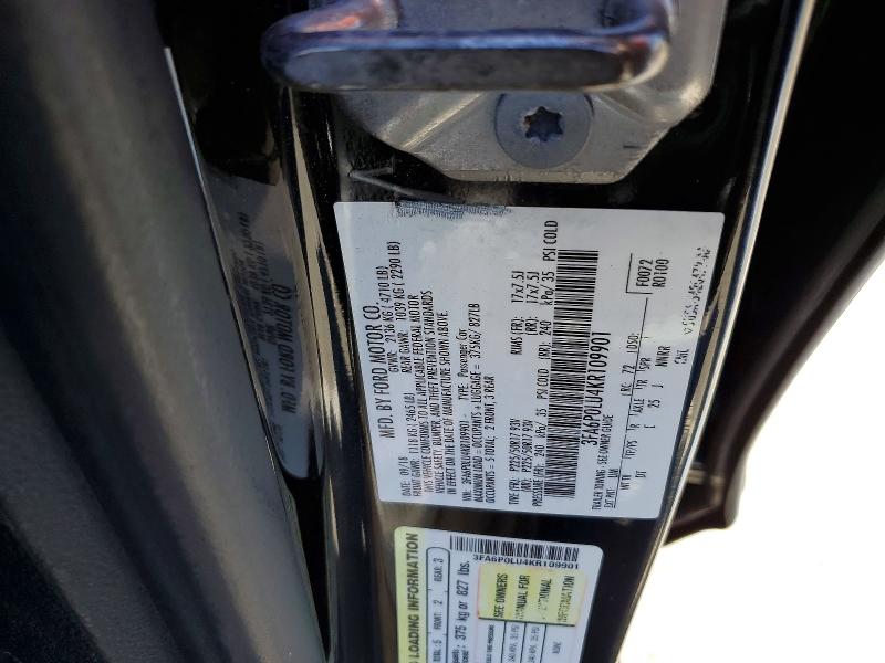 Aukcja sprzedaży 2019 Ford Fusion, vin: 3FA6P0LU4KR109901, numer aukcji: 62345076