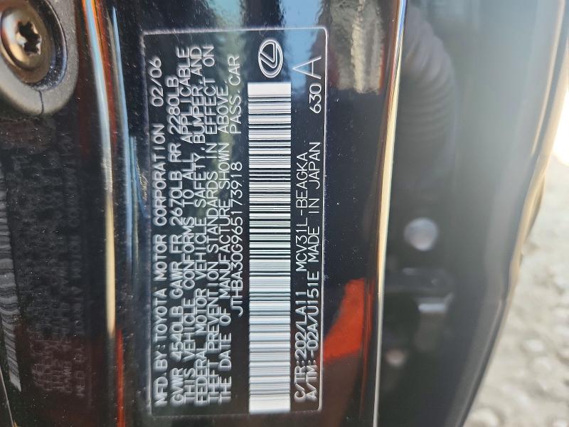 2006 Lexus Es მანქანა იყიდება აუქციონზე, vin: JTHBA30G965173918, აუქციონის ნომერი: 61349836