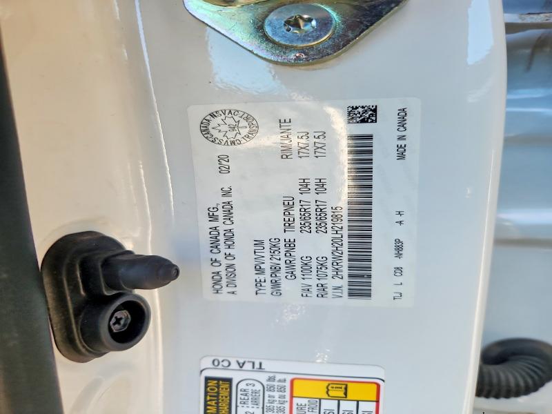 2020 Honda Cr-v მანქანა იყიდება აუქციონზე, vin: 2HKRW2H20LH219815, აუქციონის ნომერი: 61950846