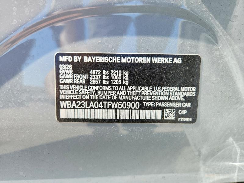 Продажа на аукционе авто 2026 Bmw 330xi, vin: WBA23LA04TFW60900, номер лота: 85612485