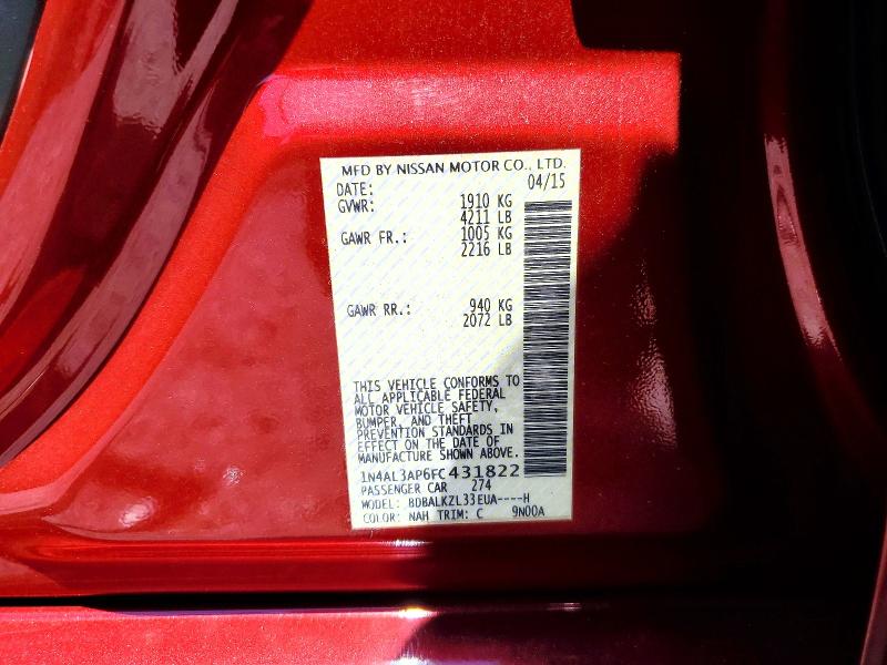 Aukcja sprzedaży 2015 Nissan Altima, vin: 1N4AL3AP6FC431822, numer aukcji: 56344646