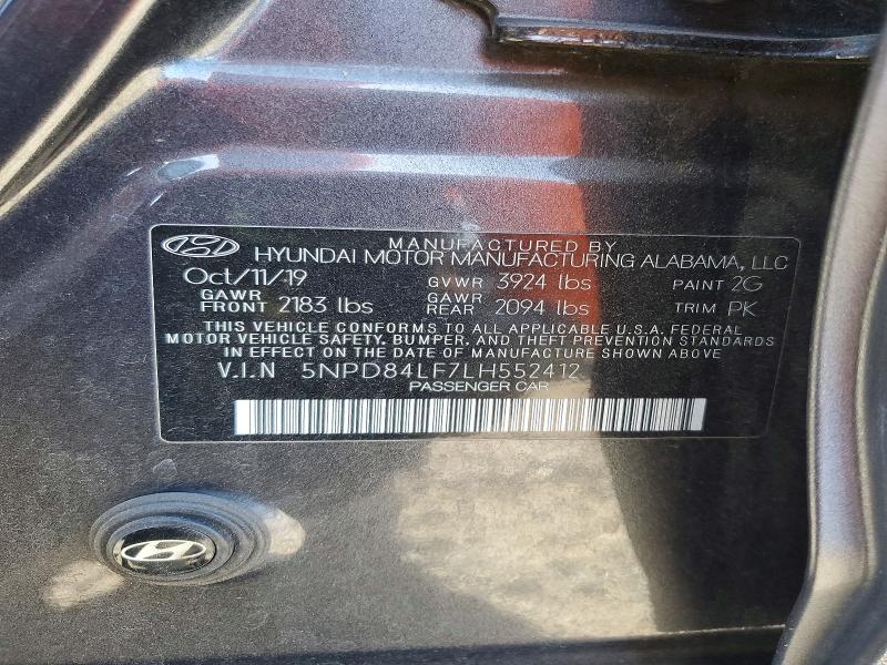 2020 Hyundai Elantra მანქანა იყიდება აუქციონზე, vin: 5NPD84LF7LH552412, აუქციონის ნომერი: 60003676