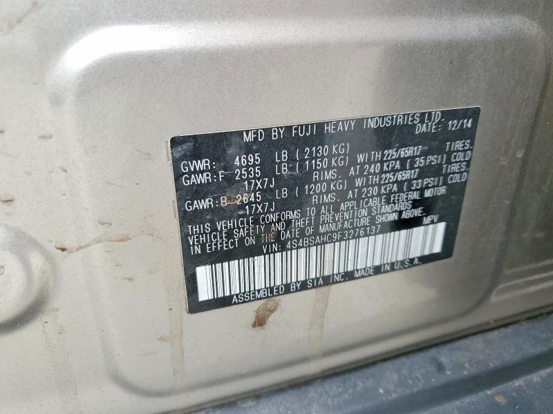 Aukcja sprzedaży 2015 Subaru Outback, vin: 4S4BSAHC9F3276137, numer aukcji: 62226416