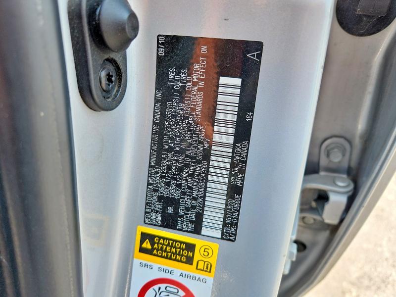 63179936 :رقم المزاد ، 2T2ZK1BA0BC043660 vin ، 2011 Lexus Rx مزاد بيع