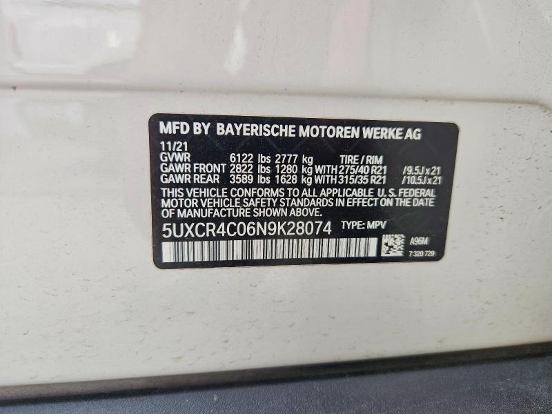 Aukcja sprzedaży 2022 Bmw X5, vin: 5UXCR4C06N9K28074, numer aukcji: 61484746