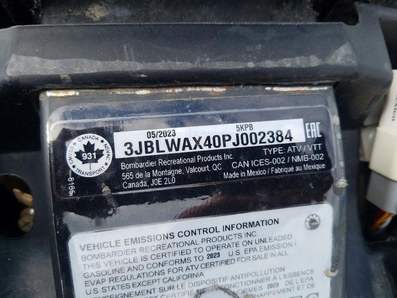 60989066 :رقم المزاد ، 3JBLWAX40PJ002384 vin ، 2023 Can-am Outlander مزاد بيع