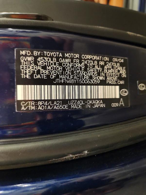 Продажа на аукционе авто 2005 Lexus Sc, vin: JTHFN48Y150063059, номер лота: 61445056