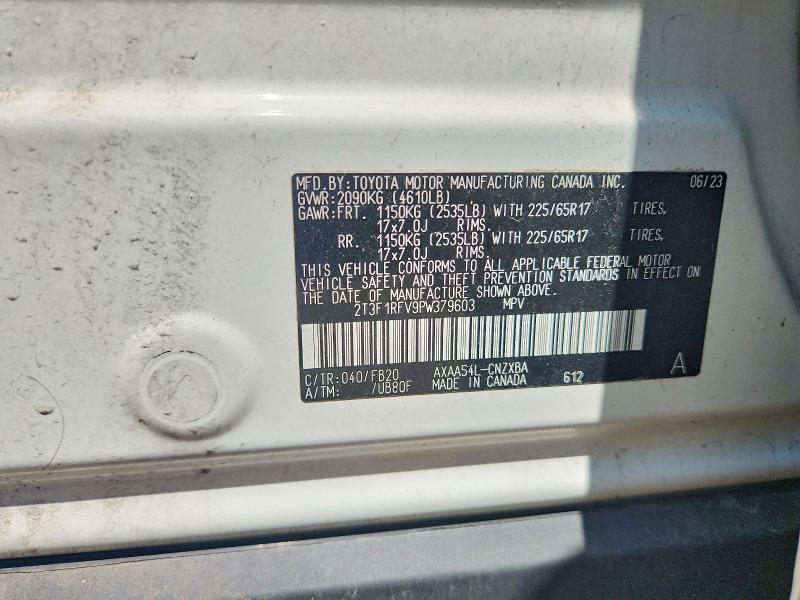 Aukcja sprzedaży 2023 Toyota Rav4, vin: 2T3F1RFV9PW379603, numer aukcji: 60978746