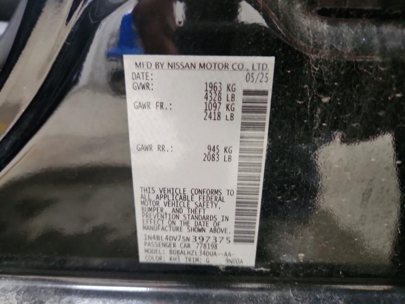 Aukcja sprzedaży 2025 Nissan Altima, vin: 1N4BL4DV7SN397375, numer aukcji: 63479626