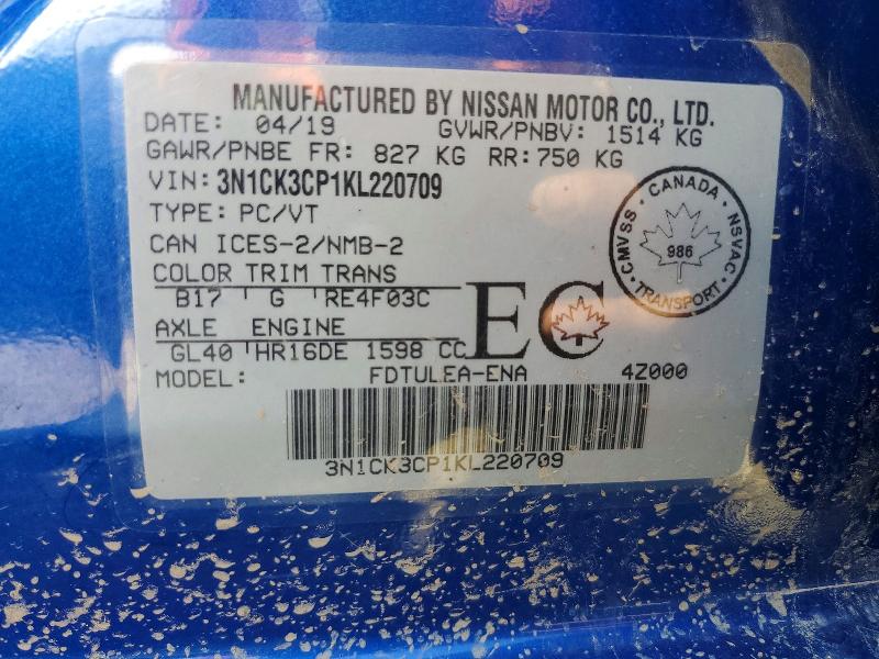 Продажа на аукционе авто 2019 Nissan Micra, vin: 3N1CK3CP1KL220709, номер лота: 60557736