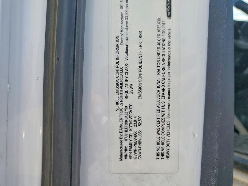 Aukcja sprzedaży 2019 Freightliner Cascadia, vin: 1FUJHLDRXKLKJ2759, numer aukcji: 61703636