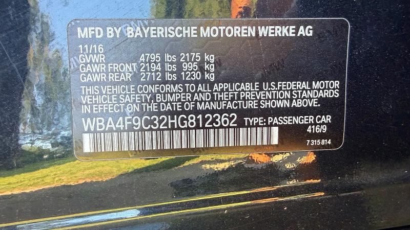Продаж на аукціоні авто 2017 Bmw 430xi, vin: WBA4F9C32HG812362, номер лоту: 62910926