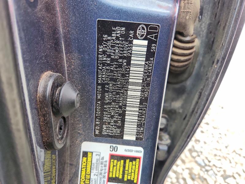 61053936 :رقم المزاد ، 2T1BURHEXGC594145 vin ، 2016 Toyota Corolla مزاد بيع