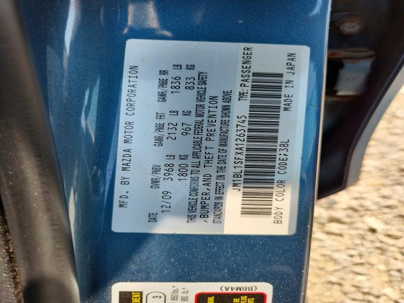 Aukcja sprzedaży 2010 Mazda 3, vin: JM1BL1SFXA1263745, numer aukcji: 60663706