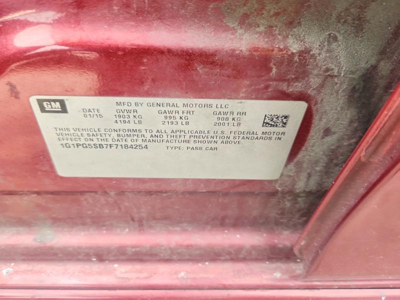 2015 Chevrolet Cruze მანქანა იყიდება აუქციონზე, vin: 1G1PG5SB7F7184254, აუქციონის ნომერი: 61434916