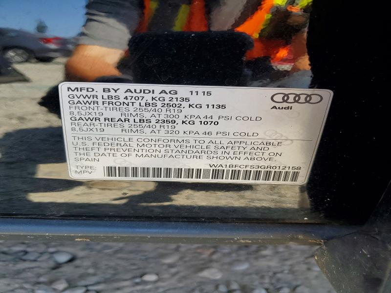 Продаж на аукціоні авто 2016 Audi Q3, vin: WA1BFCFS3GR012158, номер лоту: 61017096
