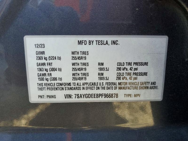 60227136 :رقم المزاد ، 7SAYGDEE8PF966878 vin ، 2023 Tesla Model Y مزاد بيع