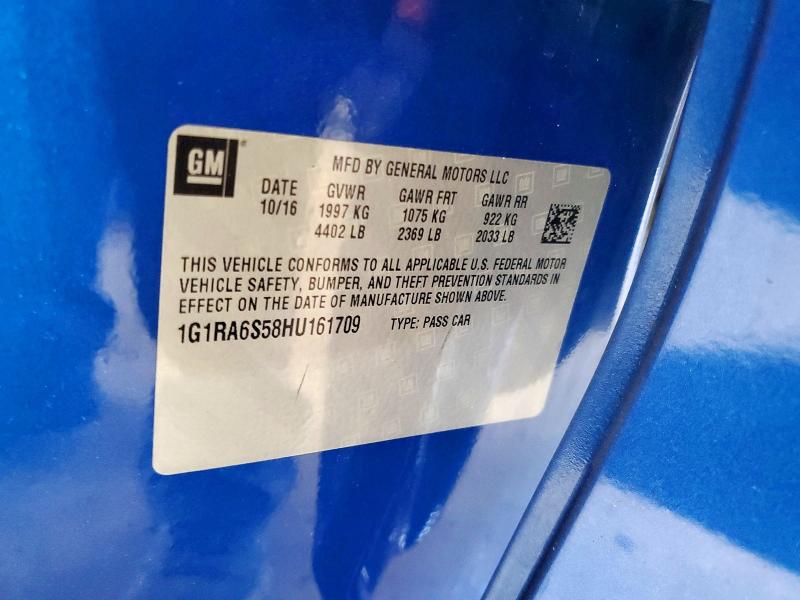 61795446 :رقم المزاد ، 1G1RA6S58HU161709 vin ، 2017 Chevrolet Volt مزاد بيع