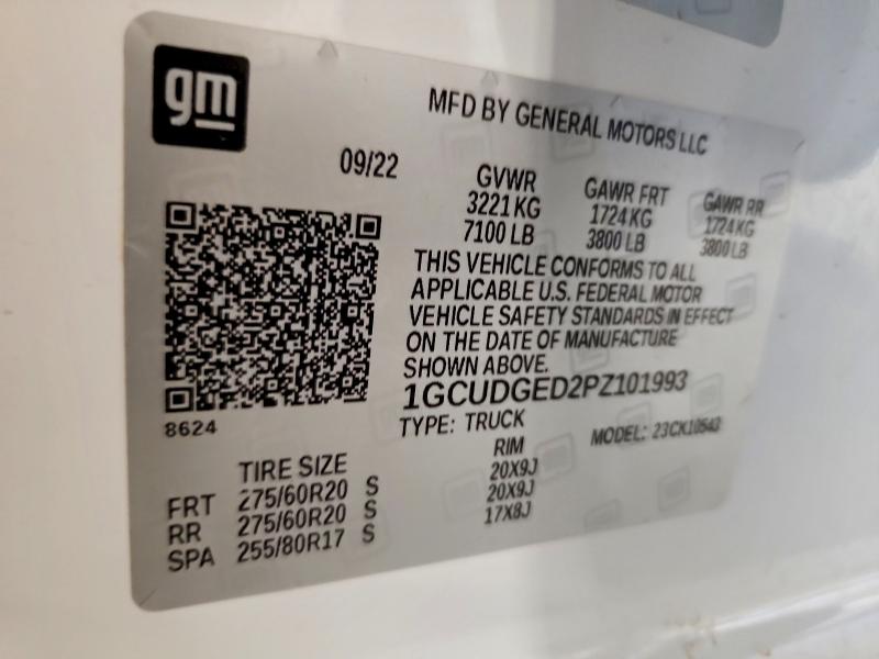 Aukcja sprzedaży 2023 Chevrolet Silverado, vin: 1GCUDGED2PZ101993, numer aukcji: 62776846