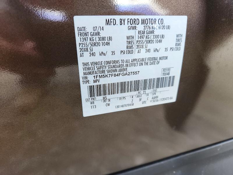 Aukcja sprzedaży 2015 Ford Explorer, vin: 1FM5K7F84FGA27557, numer aukcji: 61556016