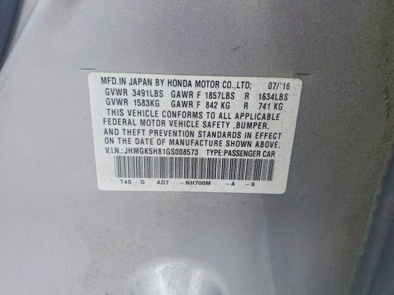 Aukcja sprzedaży 2016 Honda Fit, vin: JHMGK5H81GS008573, numer aukcji: 85969695
