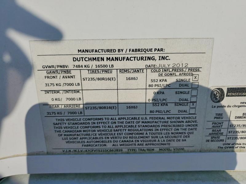 Продаж на аукціоні авто 2013 Heartland Unknown, vin: 47CFVTS21DC662829, номер лоту: 60587256