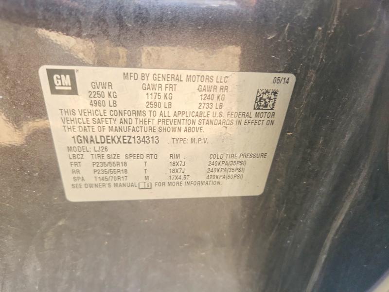 2014 Chevrolet Equinox მანქანა იყიდება აუქციონზე, vin: 1GNALDEKXEZ134313, აუქციონის ნომერი: 61642156