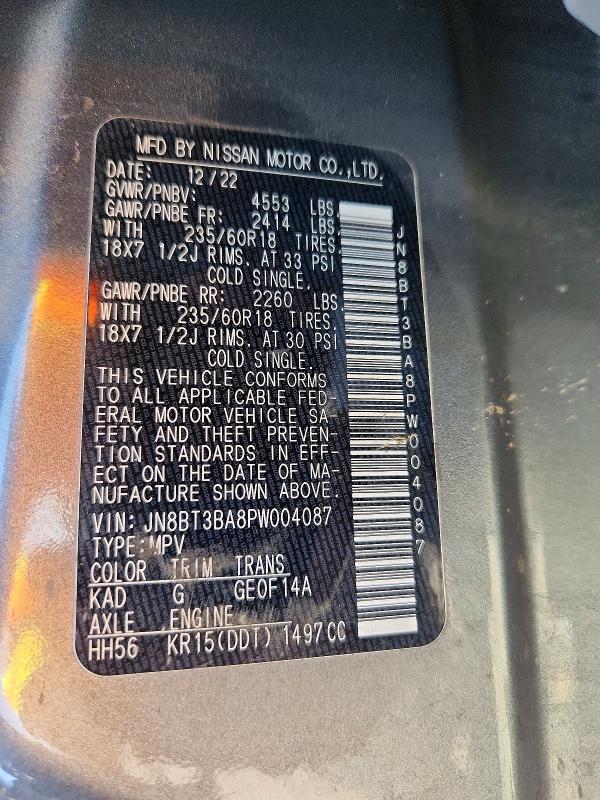 Aukcja sprzedaży 2023 Nissan Rogue, vin: JN8BT3BA8PW004087, numer aukcji: 61670716