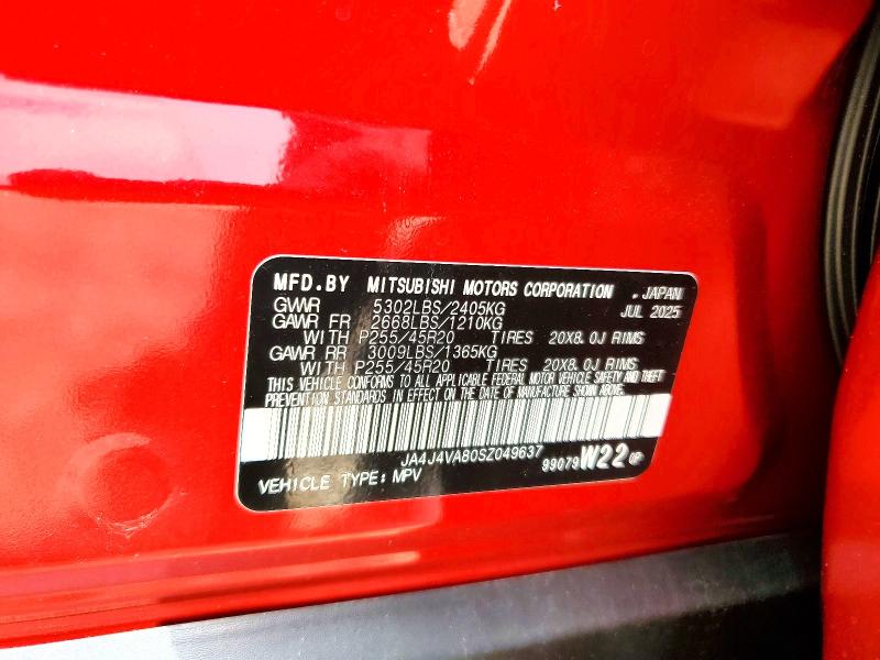 Aukcja sprzedaży 2025 Mitsubishi Outlander, vin: JA4J4VA80SZ049637, numer aukcji: 61038036
