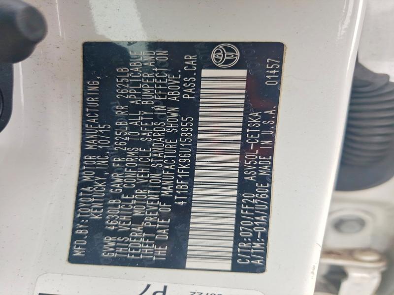 2016 Toyota Camry მანქანა იყიდება აუქციონზე, vin: 4T1BF1FK9GU158955, აუქციონის ნომერი: 60666626