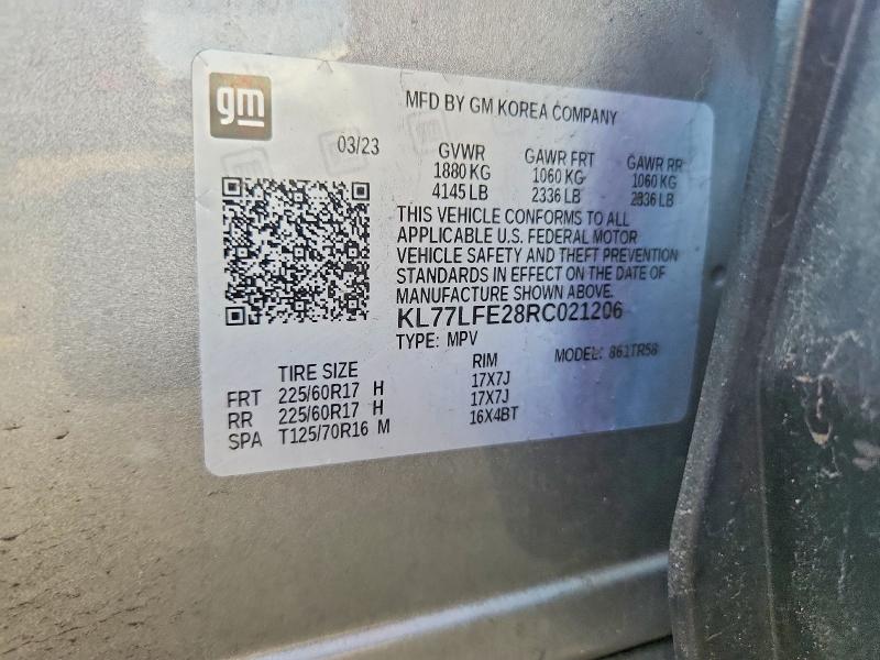 Продажа на аукционе авто 2024 Chevrolet Trax, vin: KL77LFE28RC021206, номер лота: 60254896