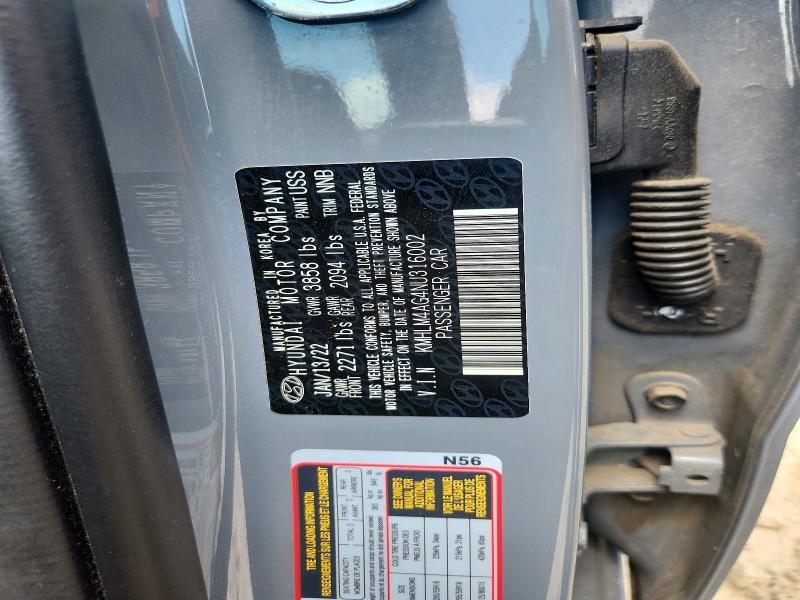 Aukcja sprzedaży 2022 Hyundai Elantra, vin: KMHLM4AG4NU316002, numer aukcji: 59947496