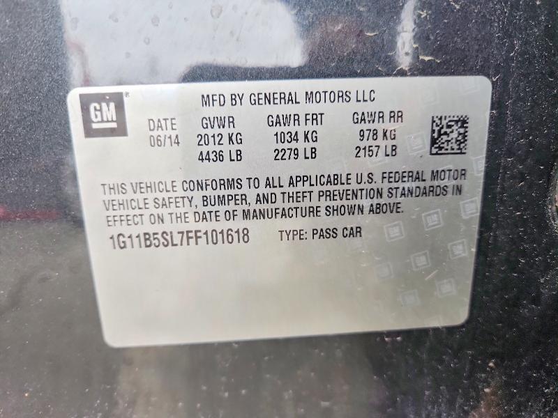 Продаж на аукціоні авто 2015 Chevrolet Malibu, vin: 1G11B5SL7FF101618, номер лоту: 59815466
