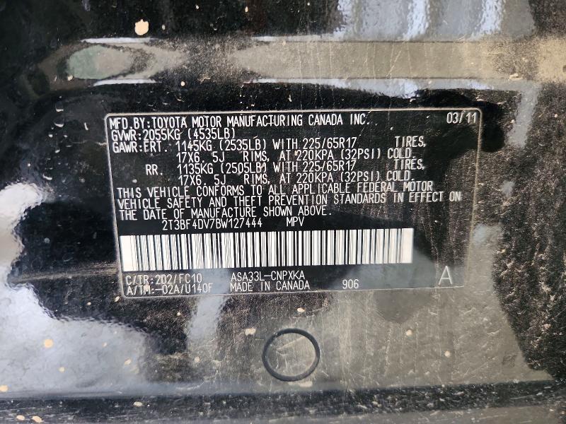 Продажа на аукционе авто 2011 Toyota Rav4, vin: 2T3BF4DV7BW127444, номер лота: 61359236
