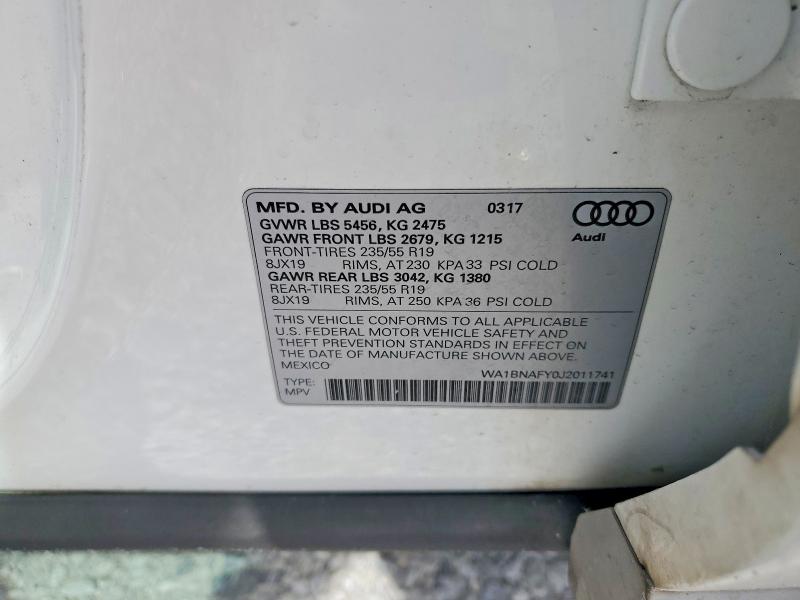 Продаж на аукціоні авто 2018 Audi Q5, vin: WA1BNAFY0J2011741, номер лоту: 59896766