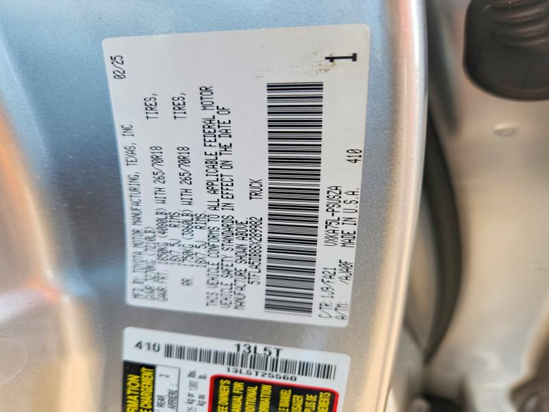 Продаж на аукціоні авто 2025 Toyota Tundra, vin: 5TFLA5DB8SX289982, номер лоту: 63330896
