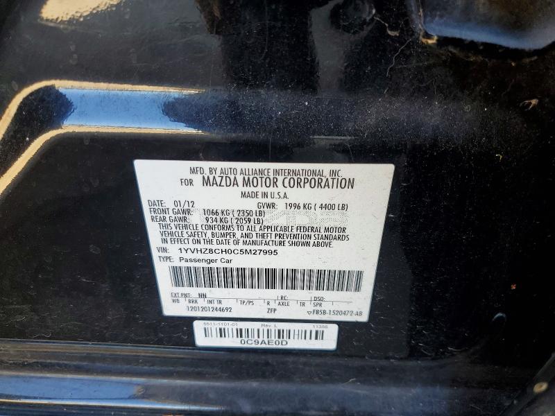 Aukcja sprzedaży 2012 Mazda 6, vin: 1YVHZ8CH0C5M27995, numer aukcji: 63566766