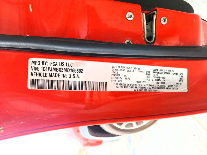 59146086 :رقم المزاد ، 1C4PJMBX3MD165892 vin ، 2021 Jeep Cherokee مزاد بيع