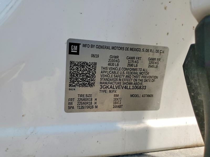 62777546 :رقم المزاد ، 3GKALVEV4LL106833 vin ، 2020 Gmc Terrain مزاد بيع
