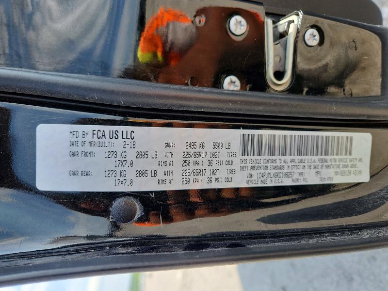 Aukcja sprzedaży 2019 Jeep Cherokee, vin: 1C4PJMLX6KD108257, numer aukcji: 62320816