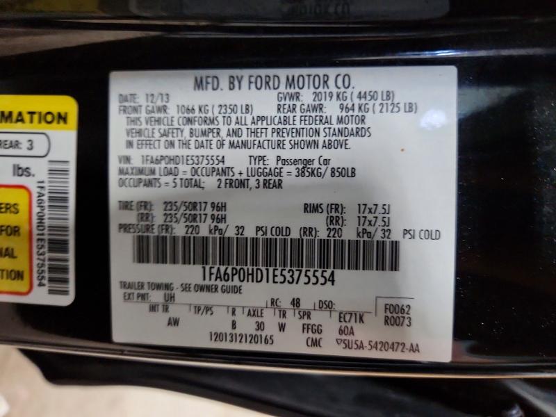 Продажа на аукционе авто 2014 Ford Fusion, vin: 1FA6P0HD1E5375554, номер лота: 60235186