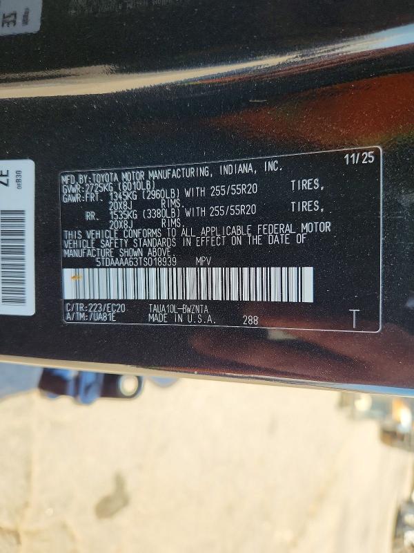 Aukcja sprzedaży 2026 Lexus Tx 350, vin: 5TDAAAA63TS018939, numer aukcji: 62285686