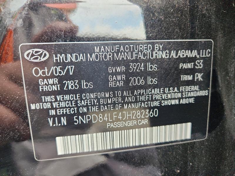 2018 Hyundai Elantra მანქანა იყიდება აუქციონზე, vin: 5NPD84LF4JH282360, აუქციონის ნომერი: 63155436