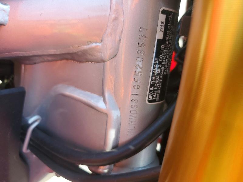2015 Honda Crf250 მანქანა იყიდება აუქციონზე, vin: MLHMD3818F5203537, აუქციონის ნომერი: 60648746