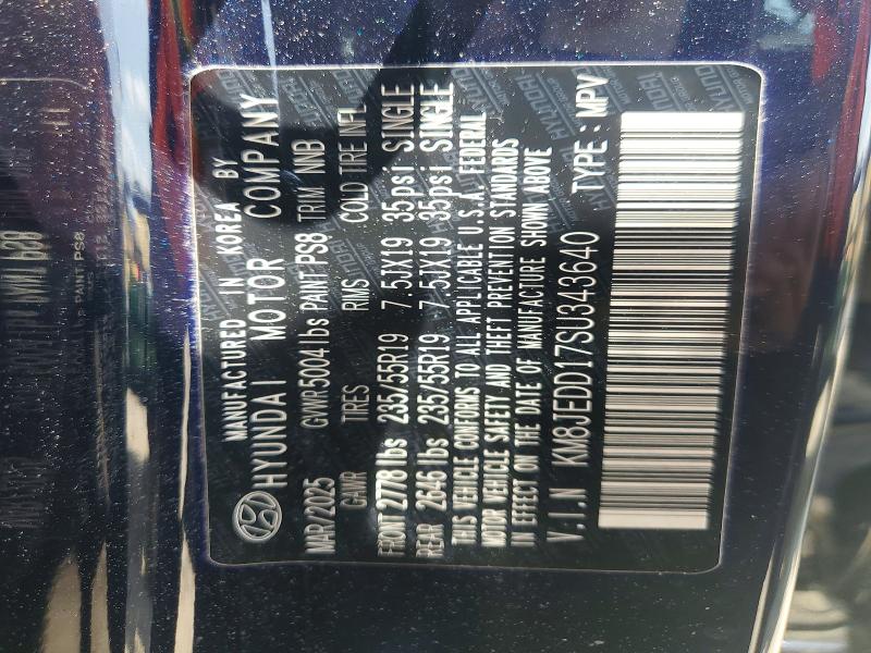 62312256 :رقم المزاد ، KM8JEDD17SU343640 vin ، 2025 Hyundai Tucson Hybrid مزاد بيع