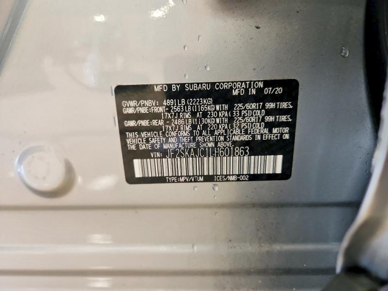 Продажа на аукционе авто 2020 Subaru Forester, vin: JF2SKAJC1LH601863, номер лота: 63194226