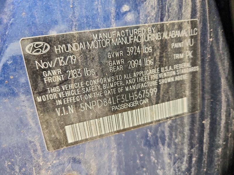 Продаж на аукціоні авто 2020 Hyundai Elantra, vin: 5NPD84LF3LH567599, номер лоту: 60322546